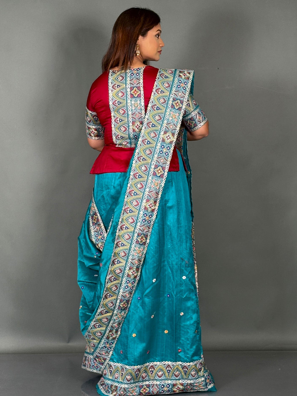 Peacock Royale Lambani Tussar Insta Saree Set