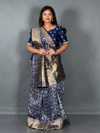 Royal Blue Semi Silk Patola Insta Saree