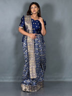 Royal Blue Semi Silk Patola Insta Saree