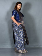 Royal Blue Semi Silk Patola Insta Saree