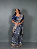 Royal Blue Semi Silk Patola Insta Saree