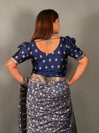 Royal Blue Semi Silk Patola Insta Saree