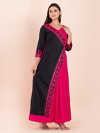 Twilight Garden Embroidered Muslin Gown Dress