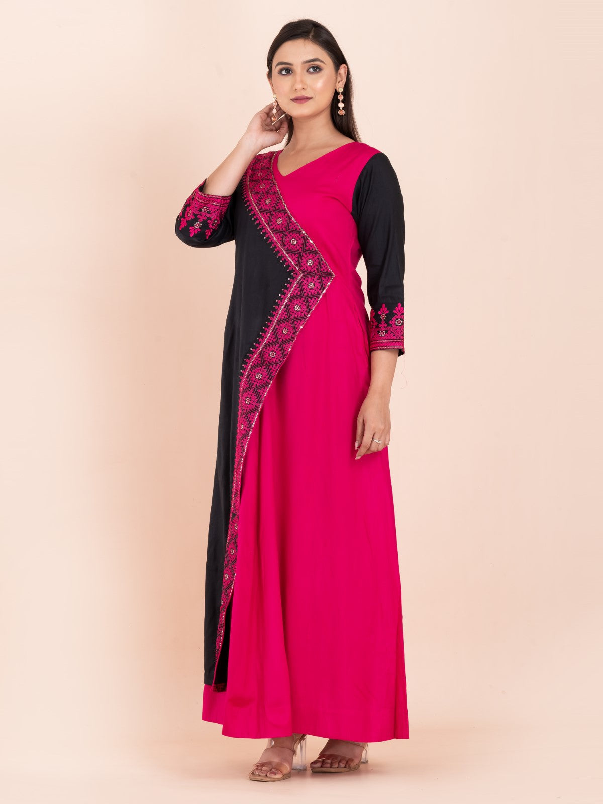 Twilight Garden Embroidered Muslin Gown Dress