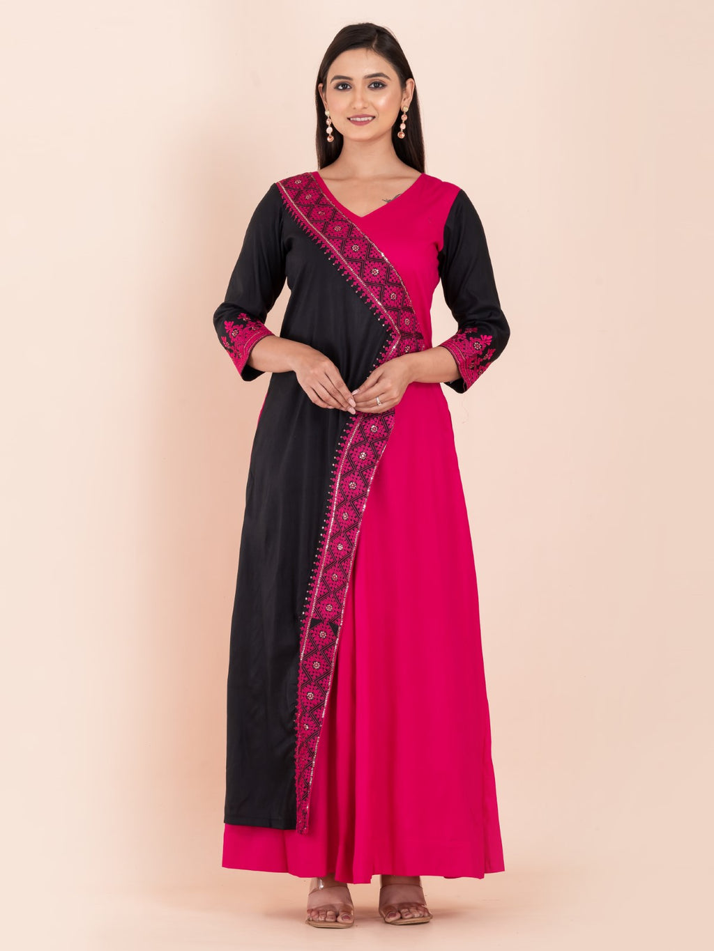 Twilight Garden Embroidered Muslin Gown Dress