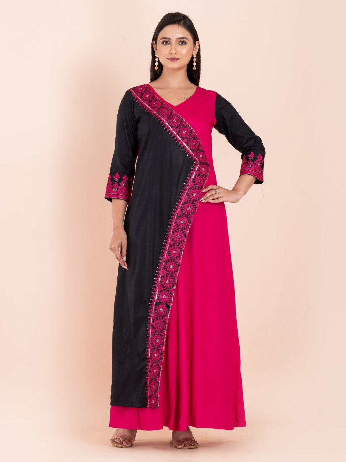 Twilight Garden Embroidered Muslin Gown Dress