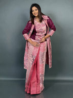 Blush Pink – Summer Fusion Cotton Dress with Floral Weaves