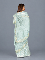 The Mint Muse Embroidered Insta Saree Set