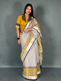 Sunlit Ivory Linen Insta Saree Set