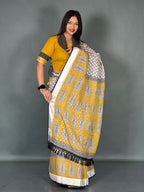 Sunlit Ivory Linen Insta Saree Set