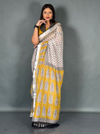 Sunlit Ivory Linen Insta Saree Set