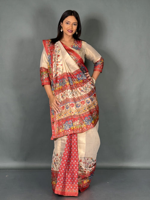 Celestial Gold Tissue Tussar Insta Saree