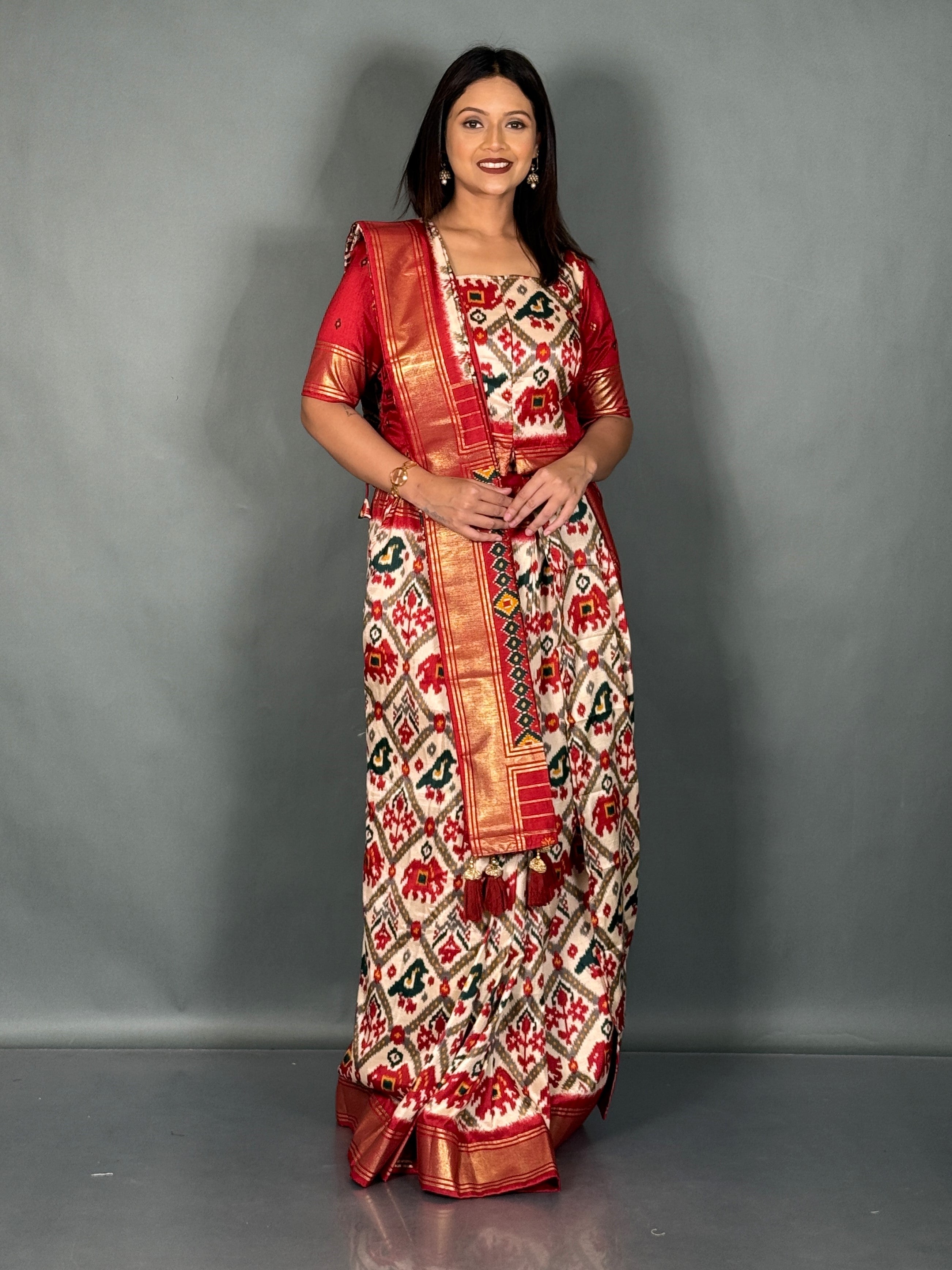 Curvy Grace Patola Ready-to-Wear Saree Set