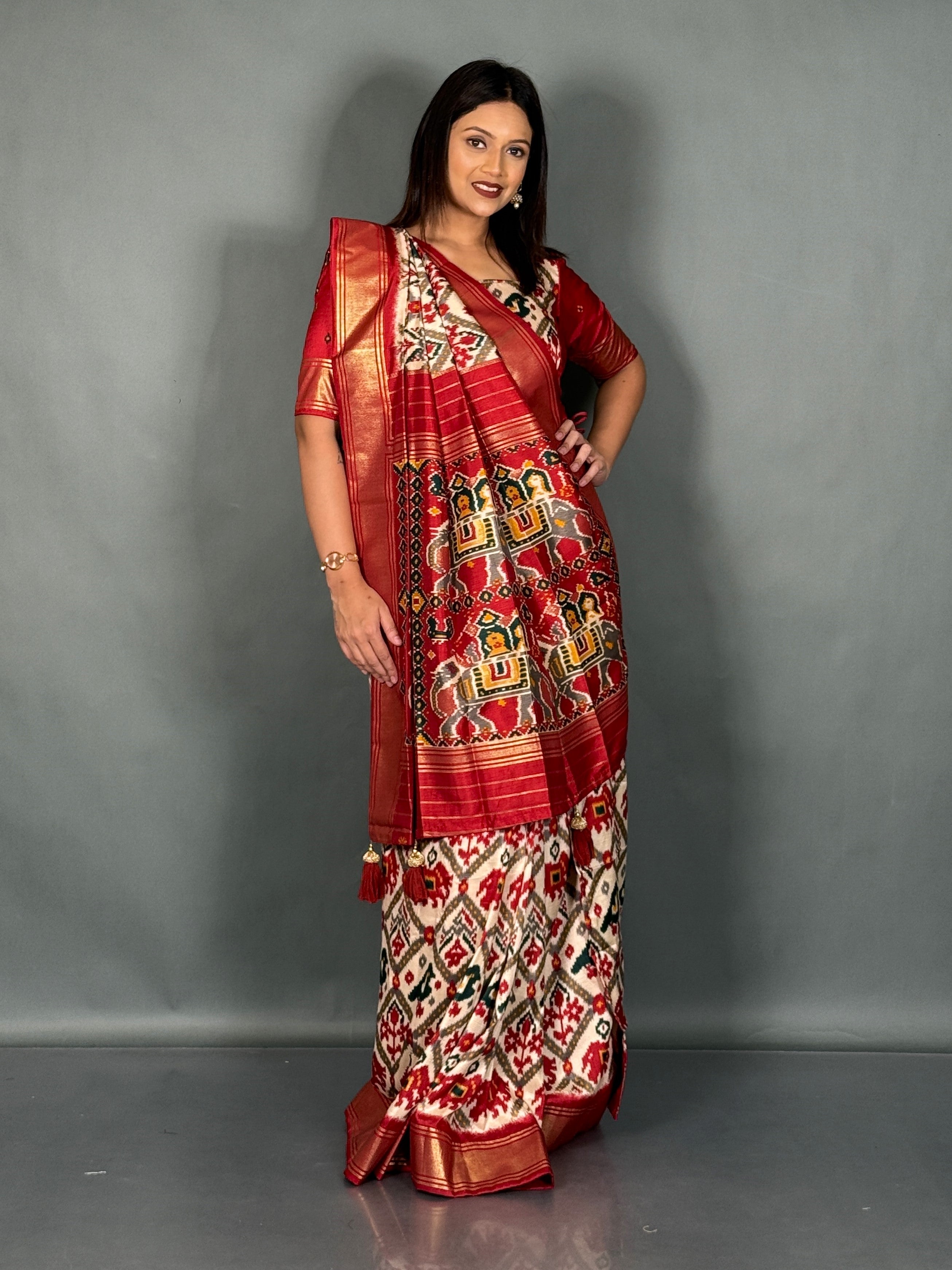 Curvy Grace Patola Ready-to-Wear Saree Set