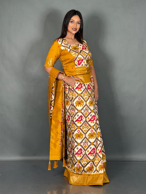 Curvy Fit Semi Silk Ready-to-Wear Saree Set