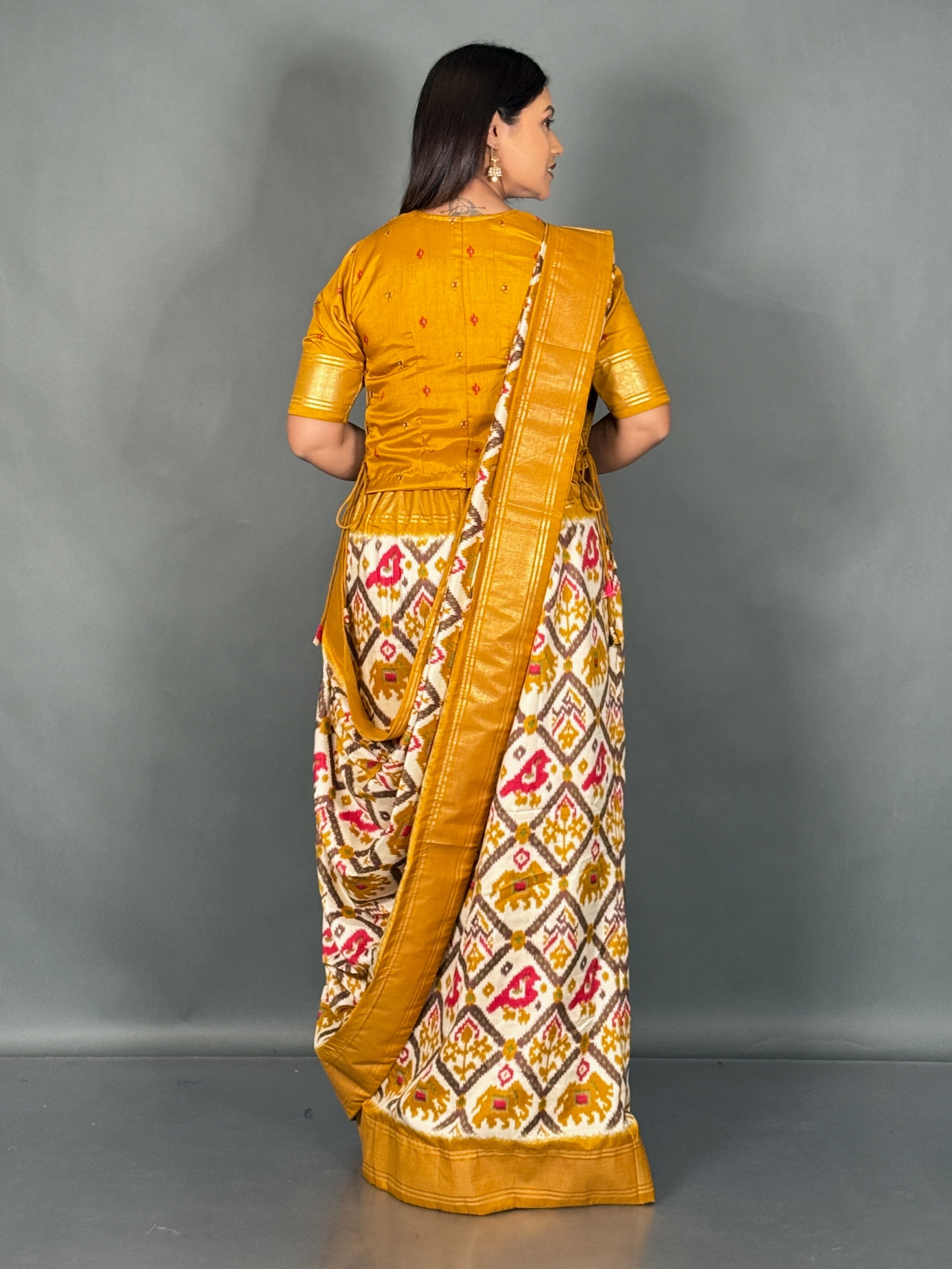 Curvy Fit Semi Silk Ready-to-Wear Saree Set