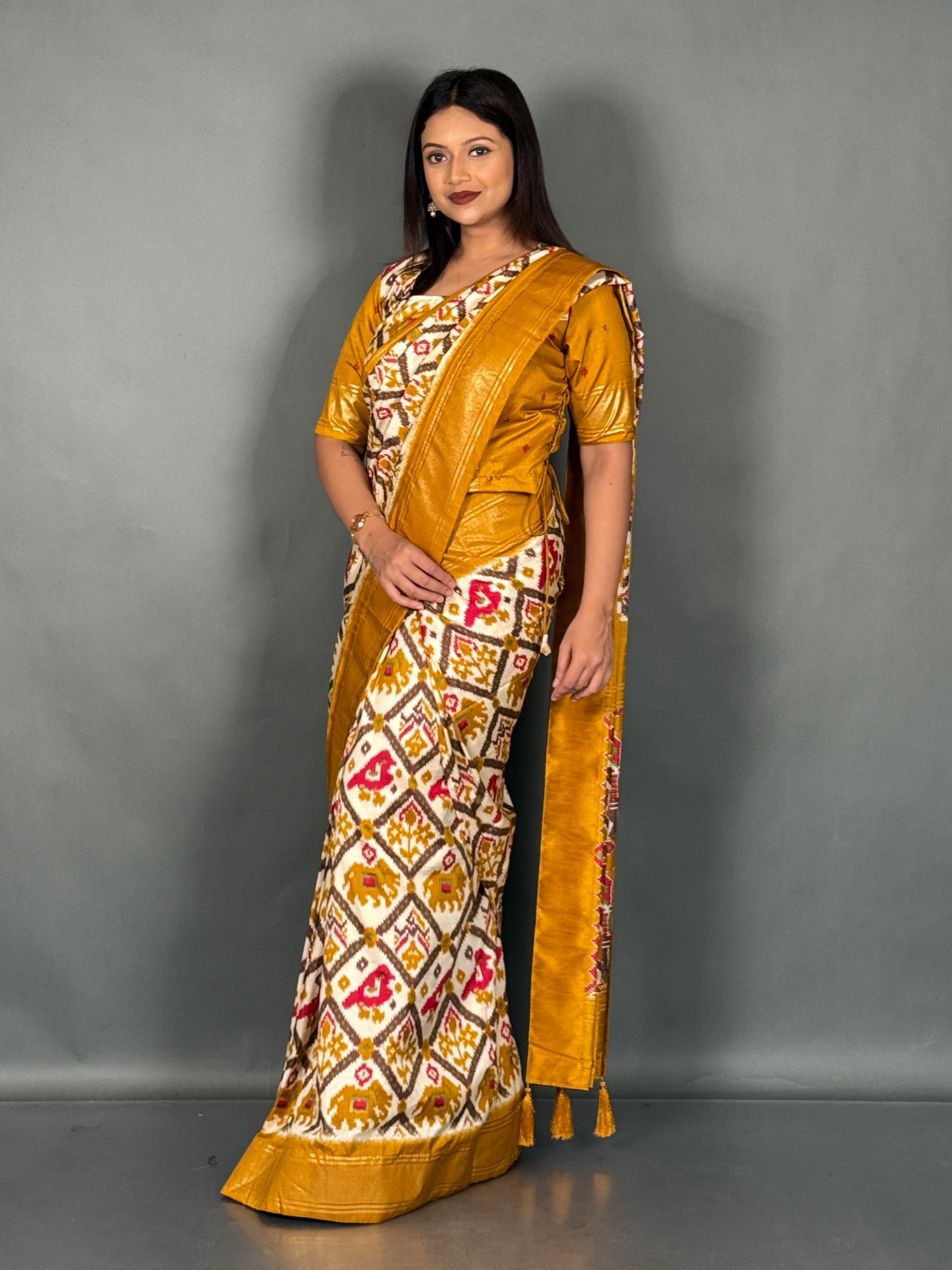 Curvy Fit Semi Silk Ready-to-Wear Saree Set