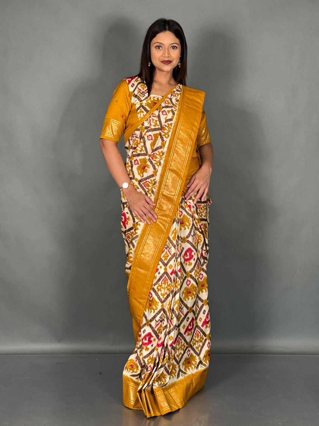Curvy Fit Semi Silk Ready-to-Wear Saree Set