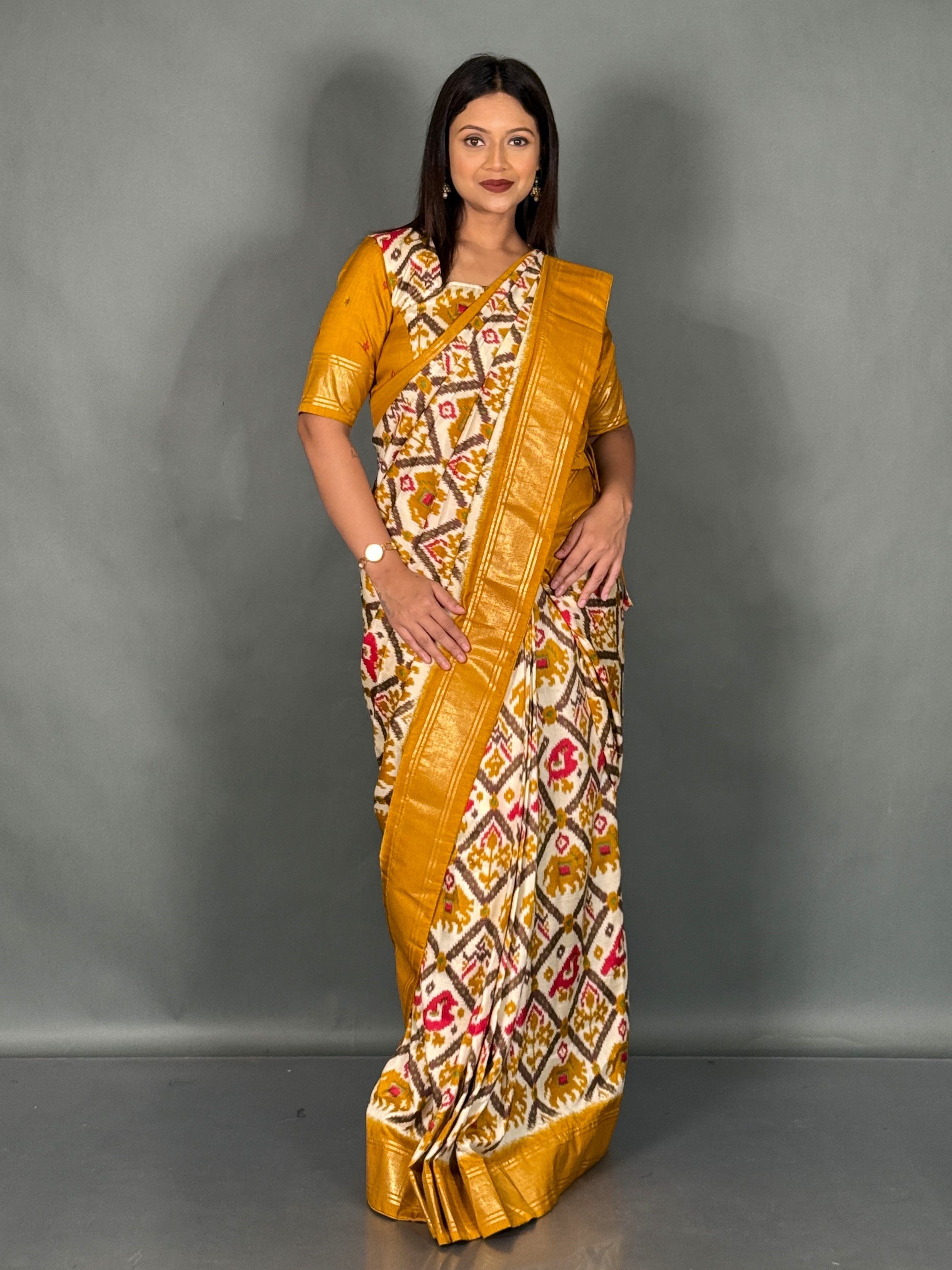 Curvy Fit Semi Silk Ready-to-Wear Saree Set