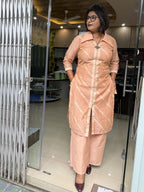 SaffronMuse Weaving Work Partywear Co-Ord Set