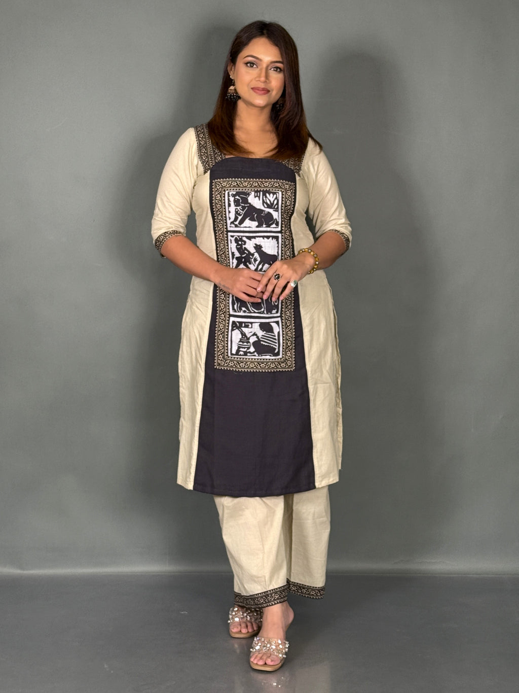 Artistic Linen Co-Ord Set with Canvas Print