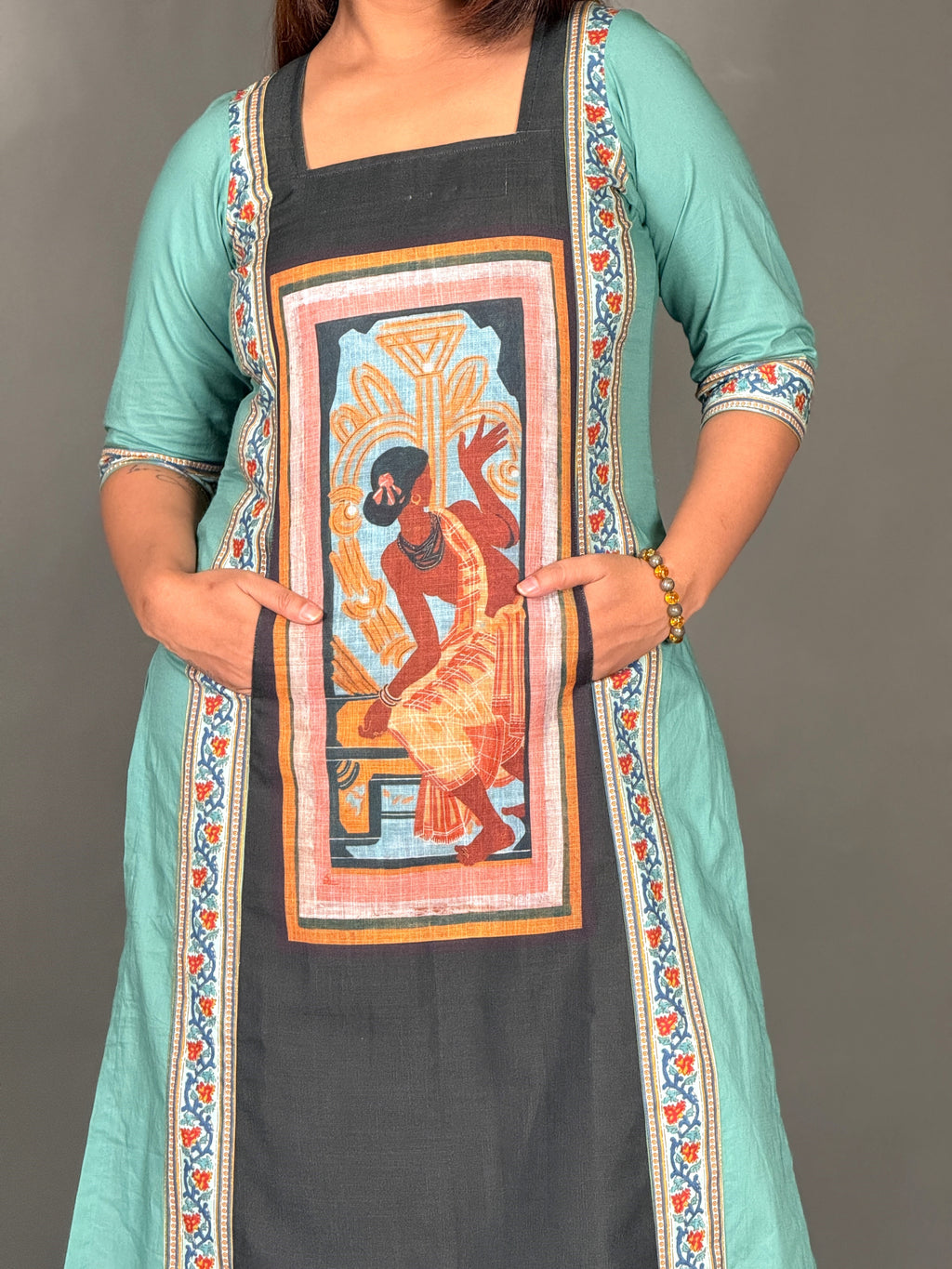 Sea Green Linen Art Co-Ord Set