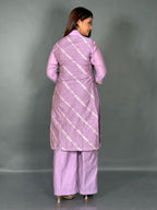 Lavender Muga Tussar Plus Size Slim Fit Co-Ord Set