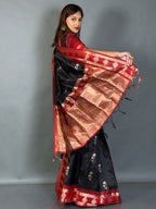 Black Banarasi Golden Zari Insta  Saree Set