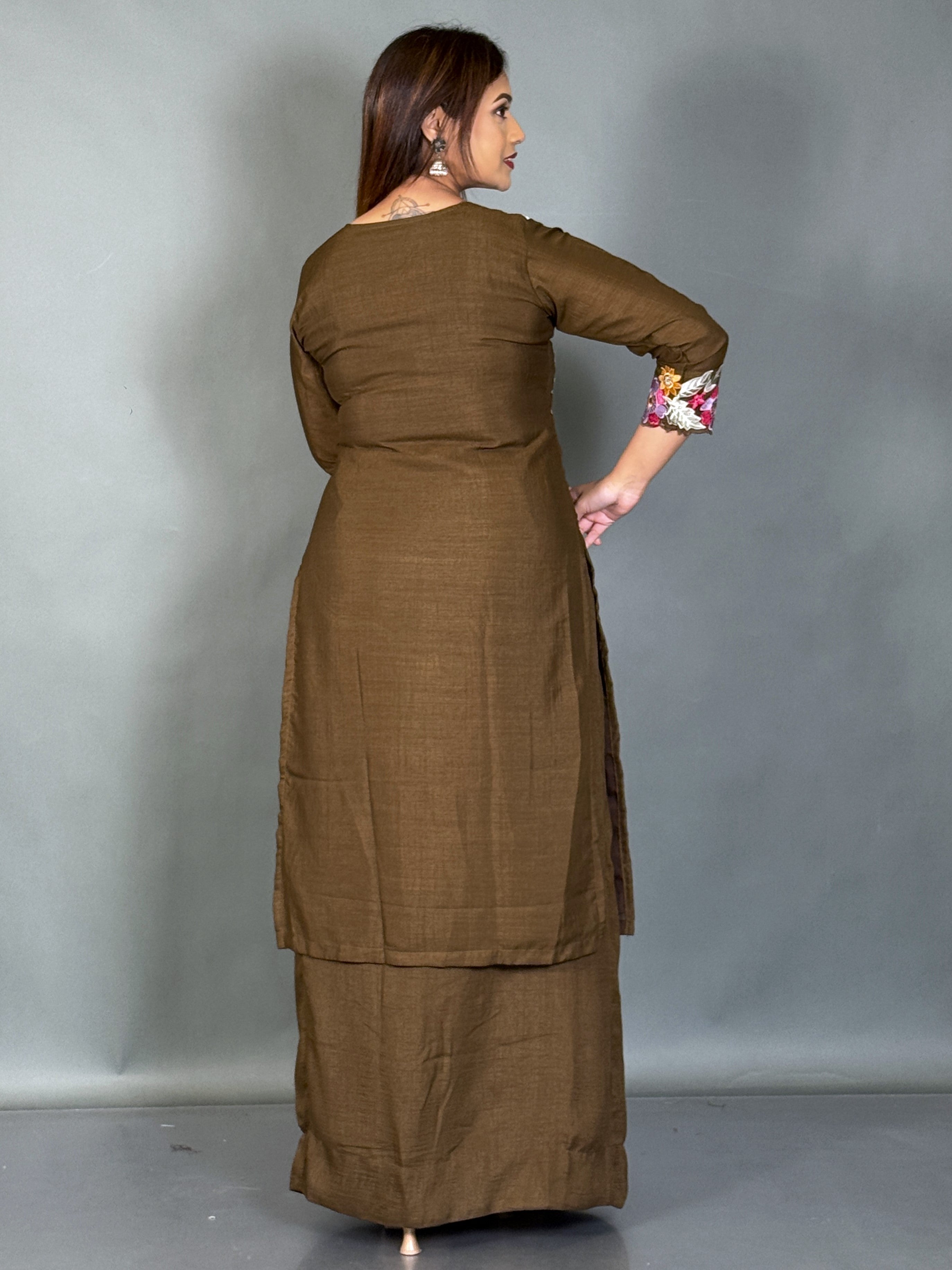 Mocha Elegance Embroidered Fusion Set