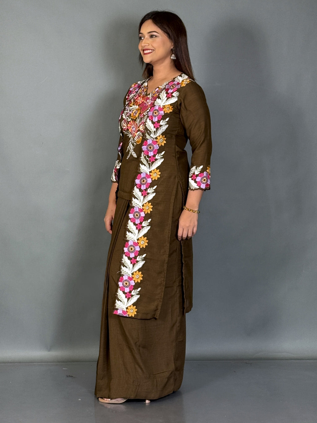Mocha Elegance Embroidered Fusion Set