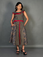 Moonlit Mosaic Plus Size Multicolor Printed Cotton  Dress