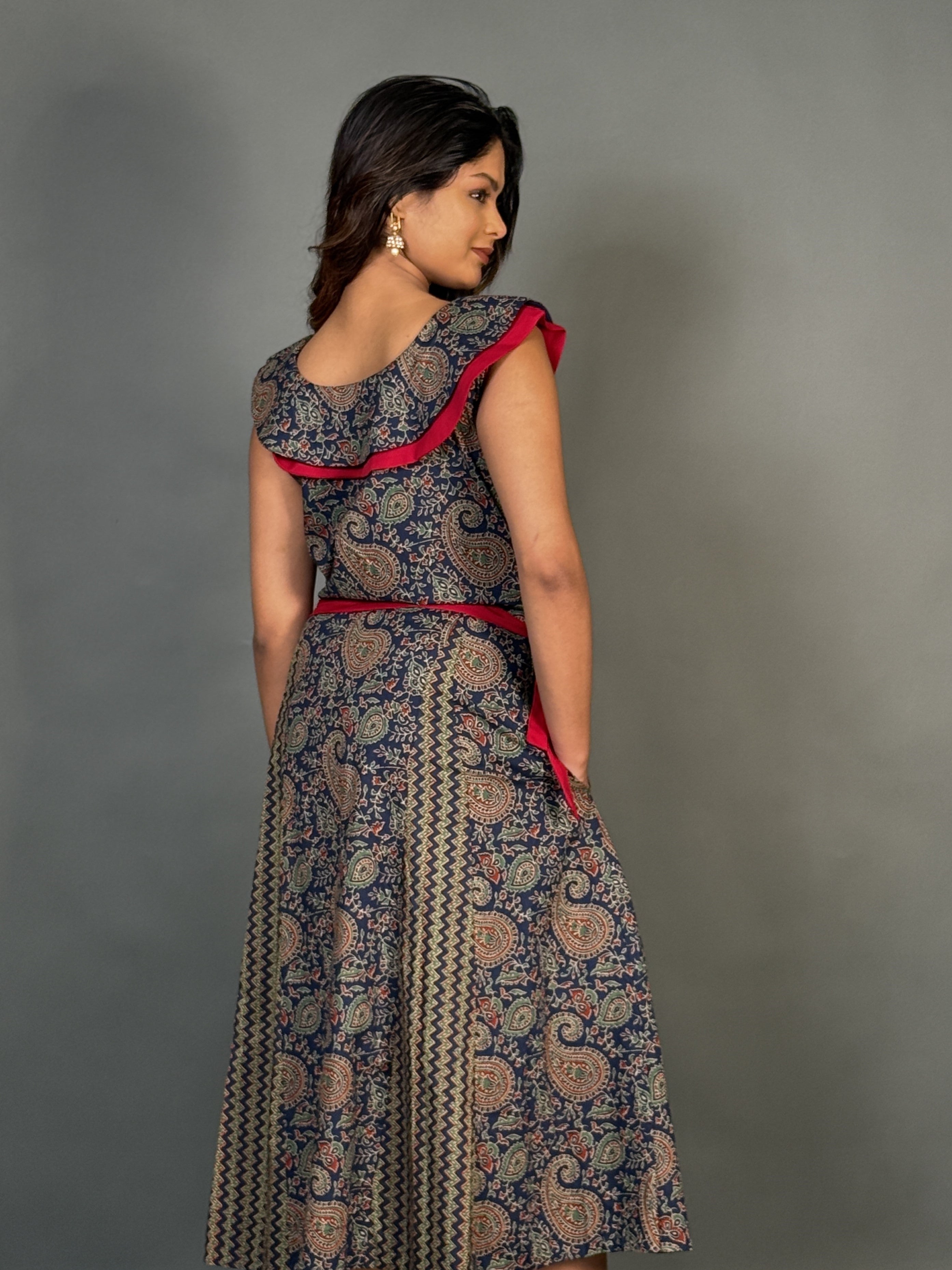 Moonlit Mosaic Plus Size Multicolor Printed Cotton  Dress