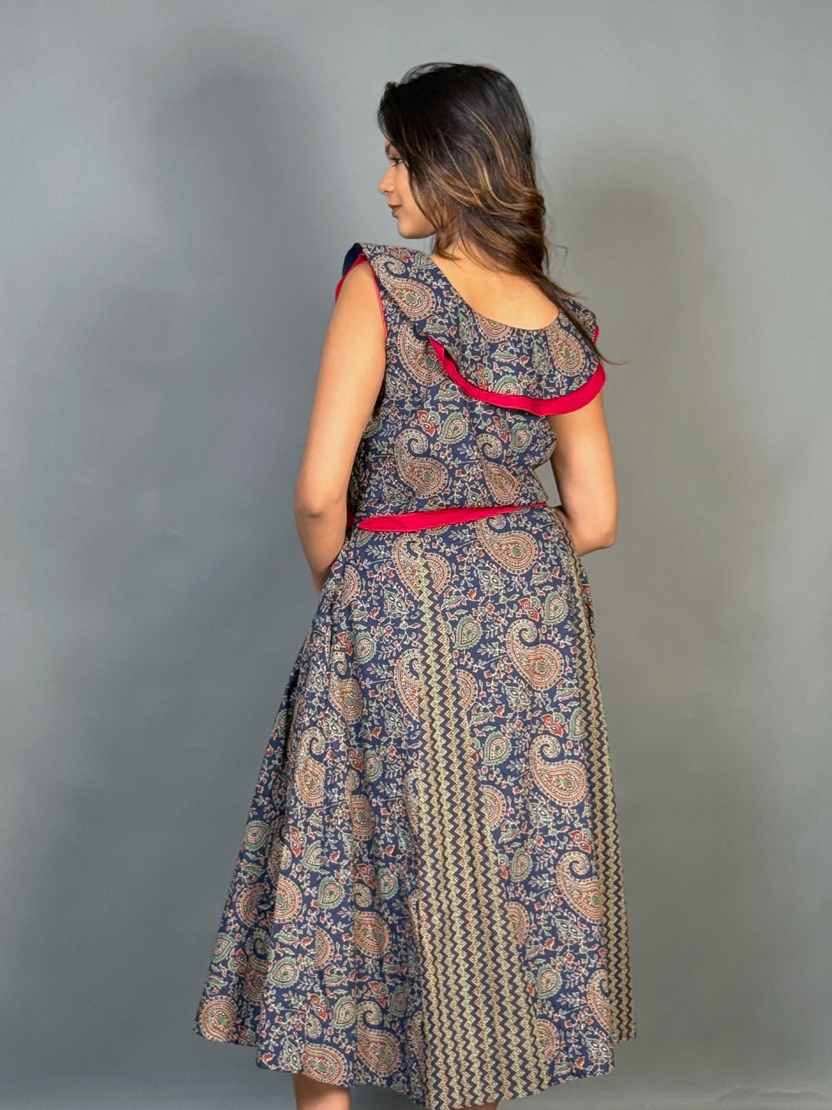 Moonlit Mosaic Plus Size Multicolor Printed Cotton  Dress