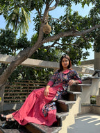 Azure Elegance Angrakha Fusion Dress