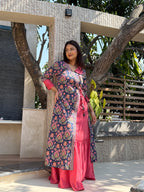 Azure Elegance Angrakha Fusion Dress
