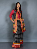 Scarlet Red Patola Ready-to-Wear Saree with Zari Jacket