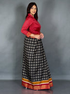 Scarlet Red Patola Ready-to-Wear Saree with Zari Jacket