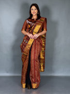 Rust Maroon Elegance Ready to Wear Saree Set