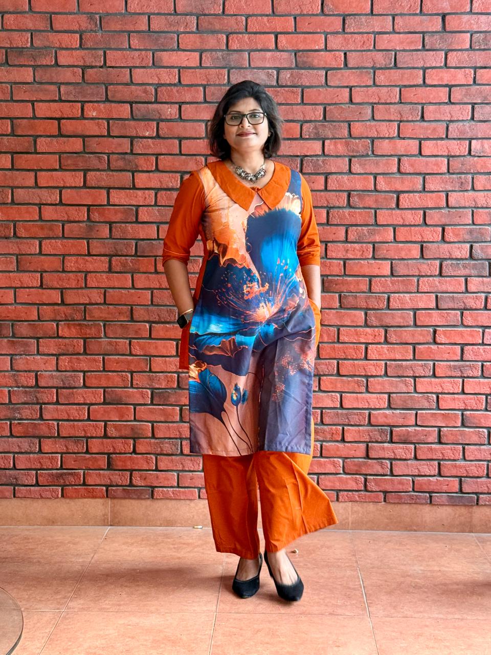 Tangerine Muse Artistic Cotton Co-Ord Set