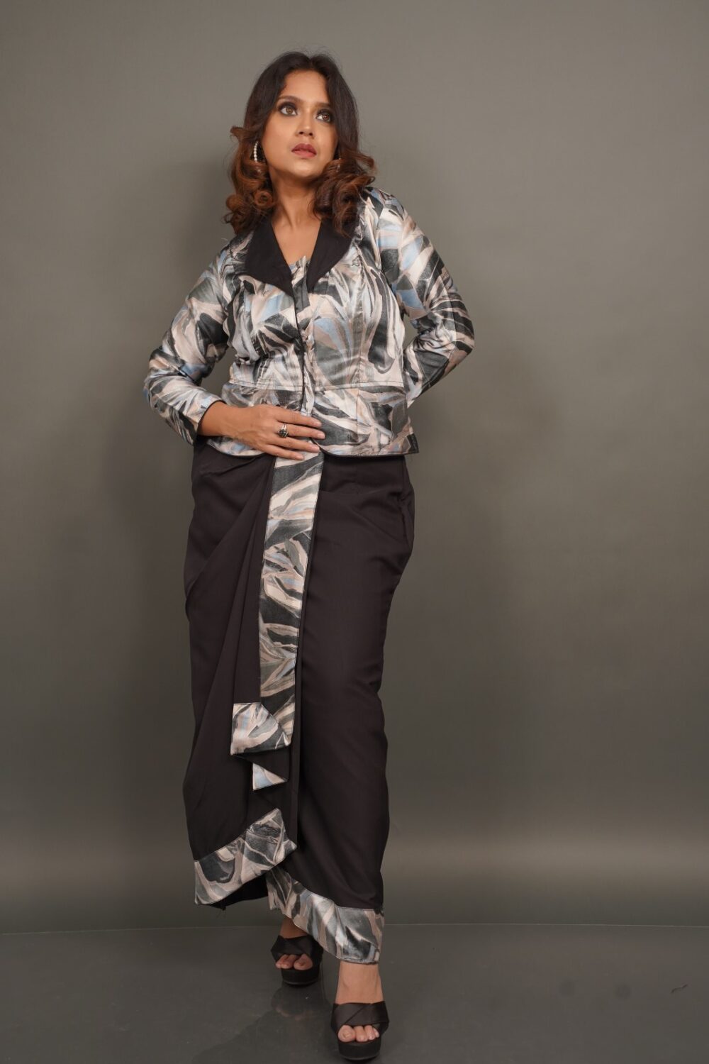 Black Muslin cotton Dhoti skirt - Image 2