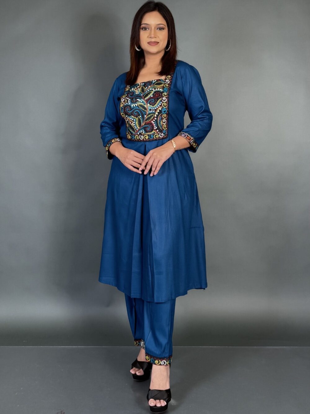 Peacock Grace Kantha Co-Ord Set