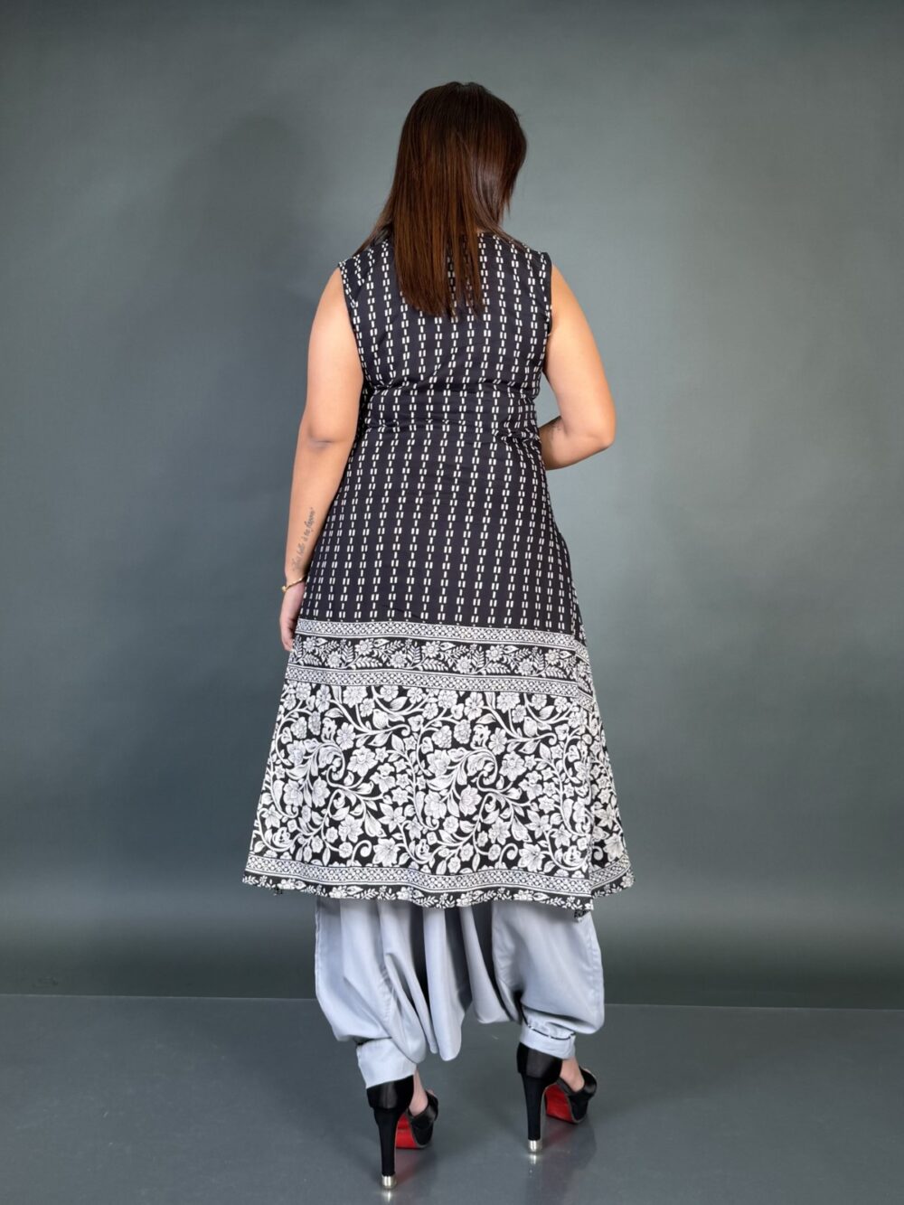 Grey Bohonick  Fusion Asymmetry – Printed Jacket Fusion Set - Image 2