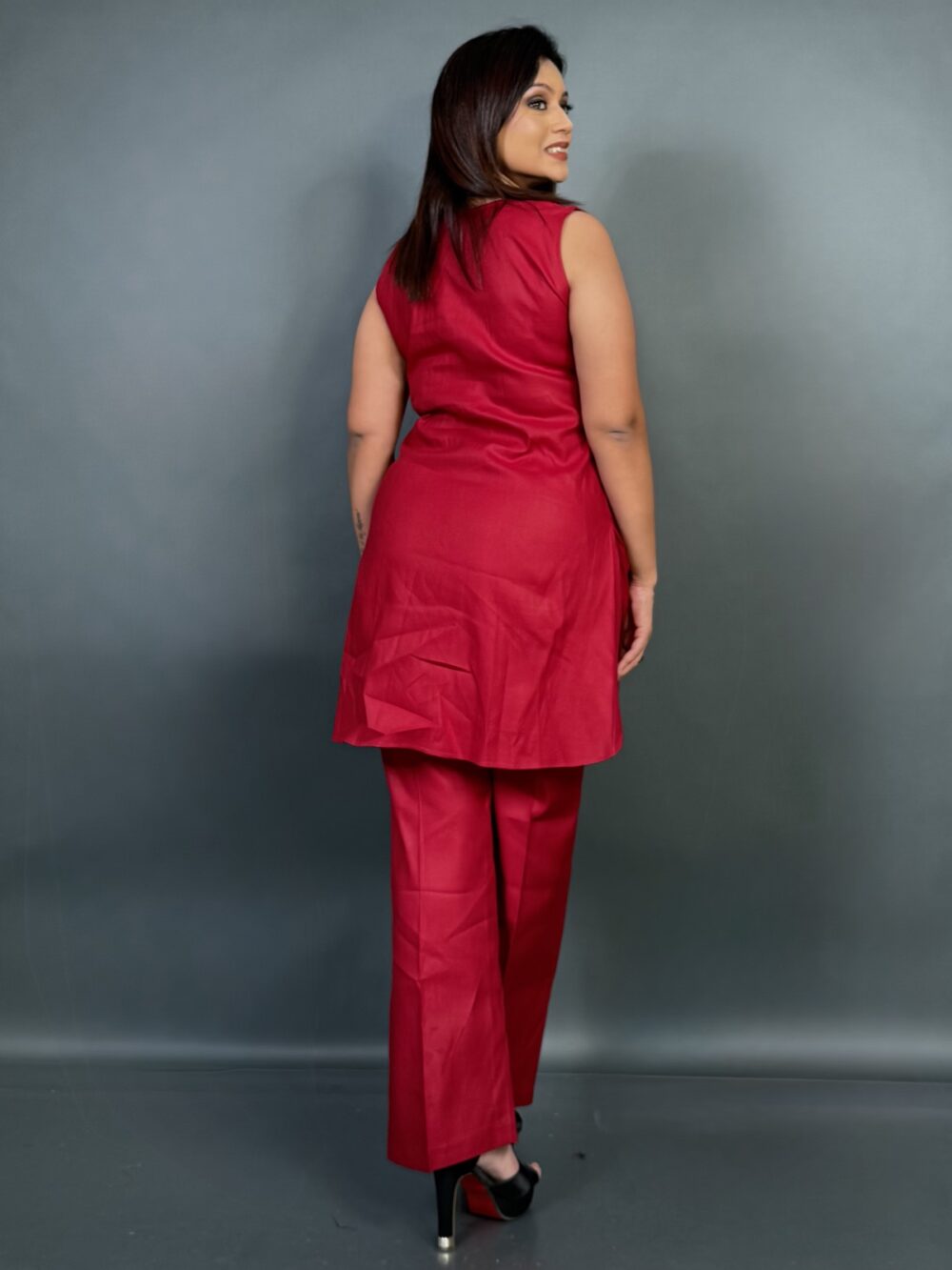 Indigo Ember– Ajrakh Print Indo-Western Co-ord Set - Image 7