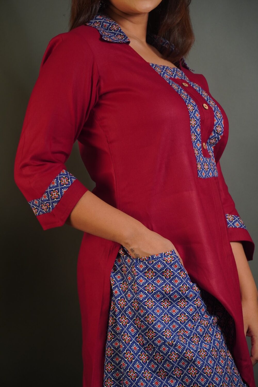 Urban Charm Maroon & Blue Bohonique Set - Image 9