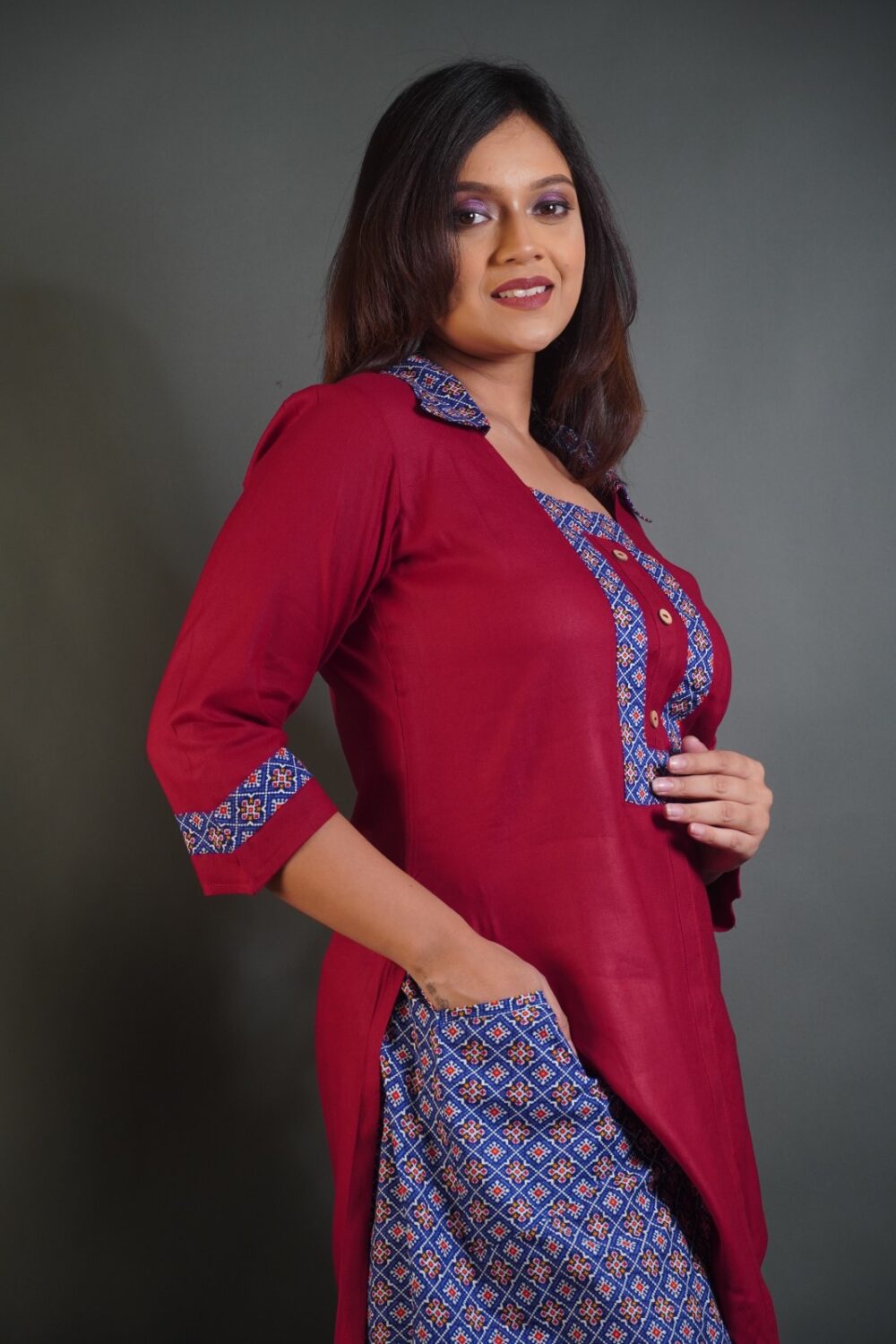 Urban Charm Maroon & Blue Bohonique Set - Image 10