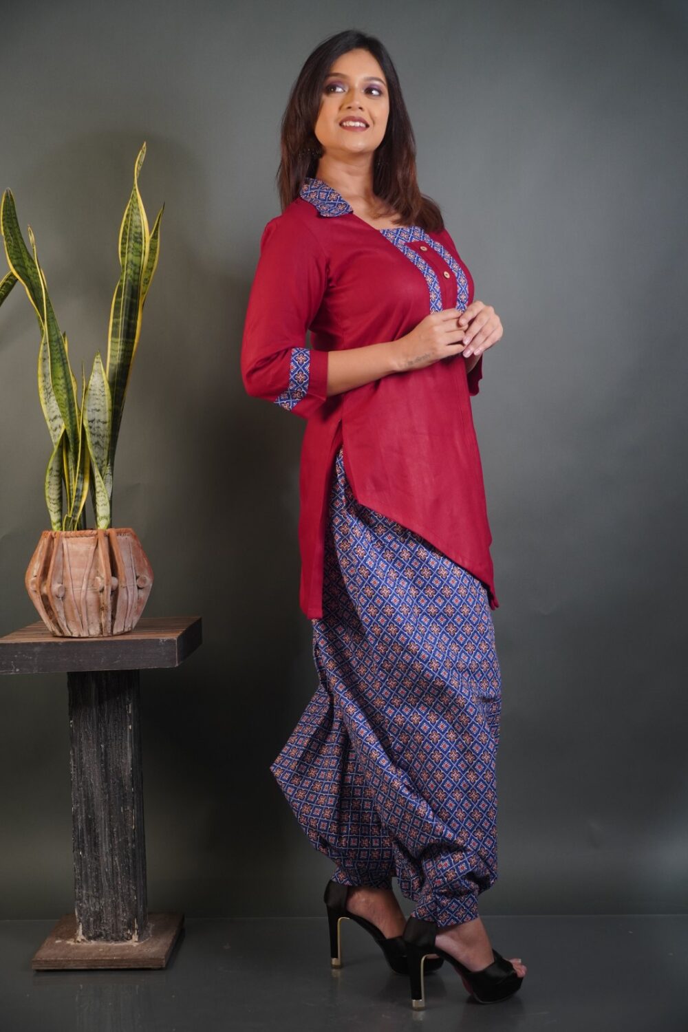 Urban Charm Maroon & Blue Bohonique Set - Image 2