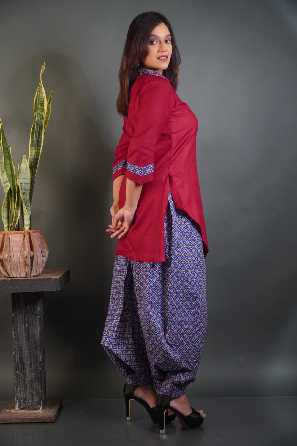 Urban Charm Maroon & Blue Bohonique Set - Image 3