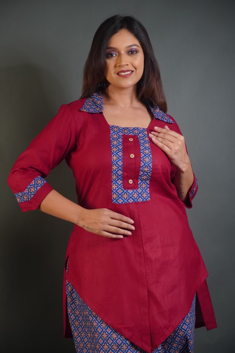Urban Charm Maroon & Blue Bohonique Set - Image 8
