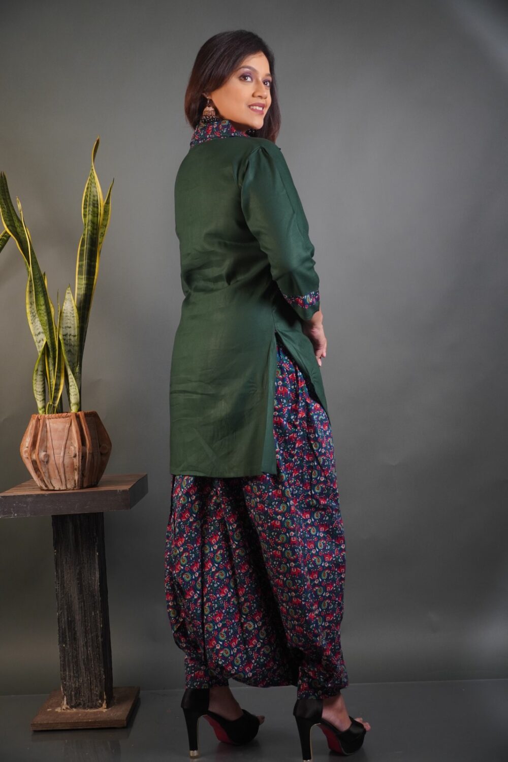 Earth Muse: Bottle Green & Maroon Boho Set - Image 7