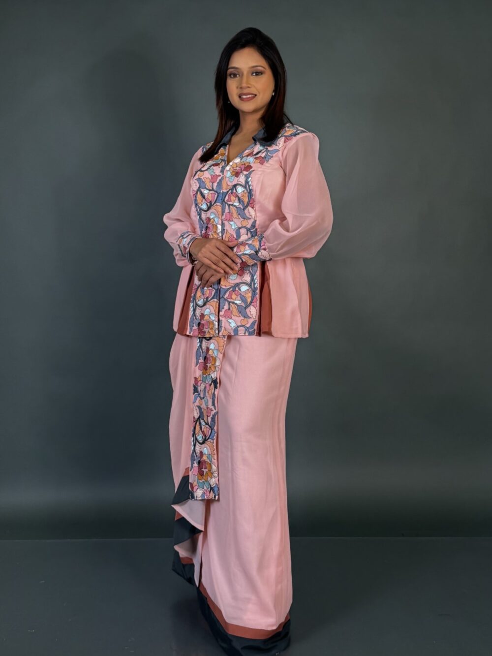 Pink Luxe Vibes Embroidered Fusion Party Dress